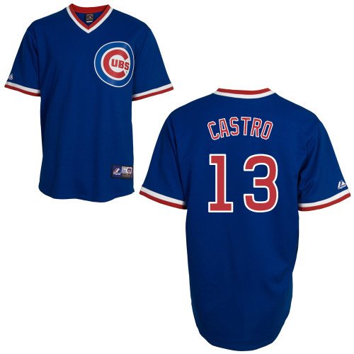 Starlin Castro #13 Youth Baseball Jersey-Chicago Cubs Authentic Alternate 2 Blue MLB Jersey